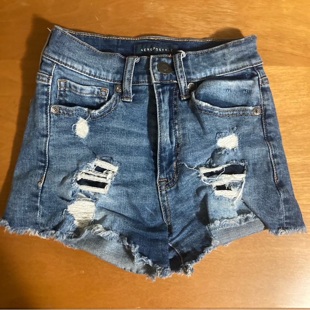 Aeropostale Distressed Jean Shorts
